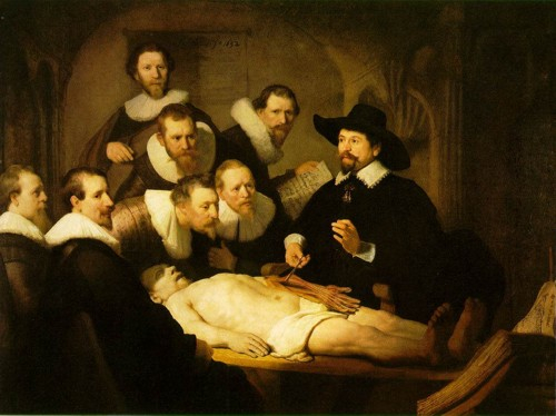 rembrandt lekcja anatomii dr nicolaesa tulpa 1632